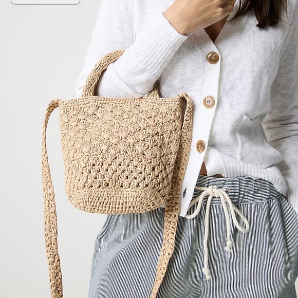 J. Crew Handbags - J. Crew Tan Crochet Tote Bag